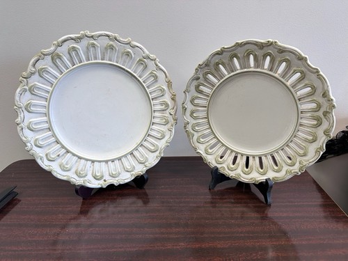 Paire assiettes ajourées - paire, d’assiettes