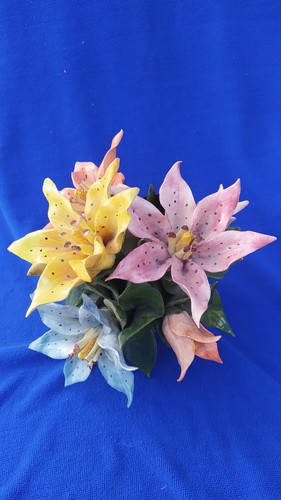 Bouquet fleurs faience - bouquet, de